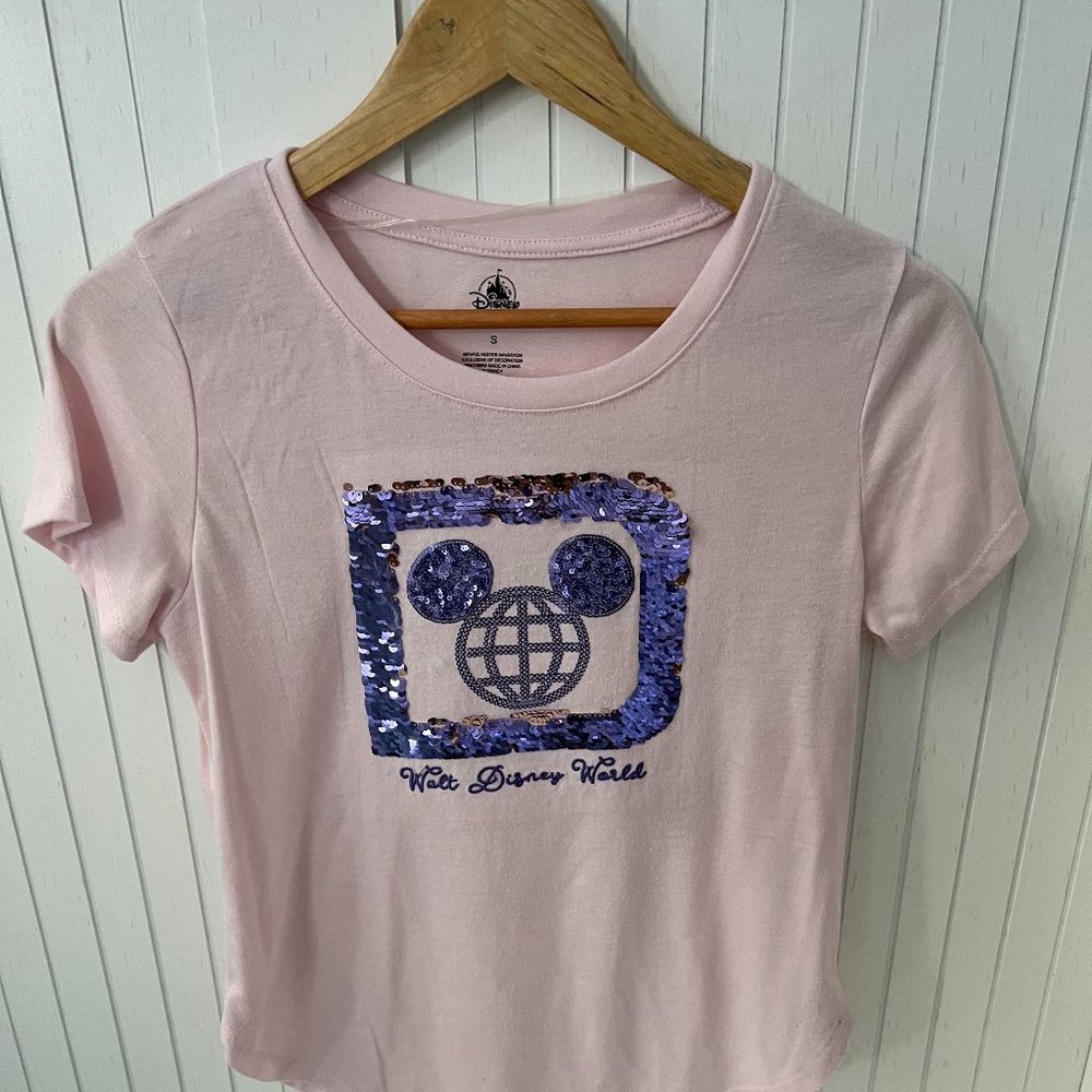 Disney Women's Shirt - Walt Disney World Reversible Sequin T-Shirt